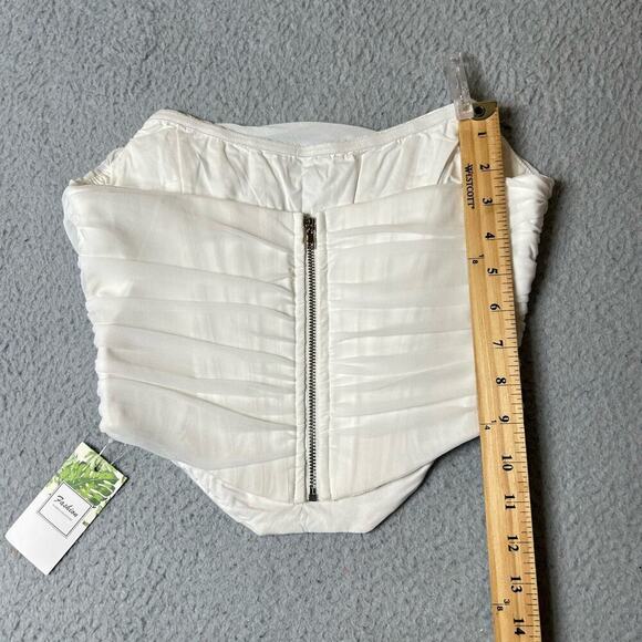 Fashion Classic Collection Top Women M Cream Sleeveless Strapless Corset Top NEW - Picture 8 of 11